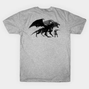 Rajic and his black dragon Raat (from the Dragon Slayer Chronicles) T-Shirt